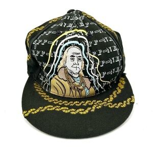 NEFF Benjamin Franklin Chain Necklace Fitted Hat Skateboarding Graphic Cap Artsy